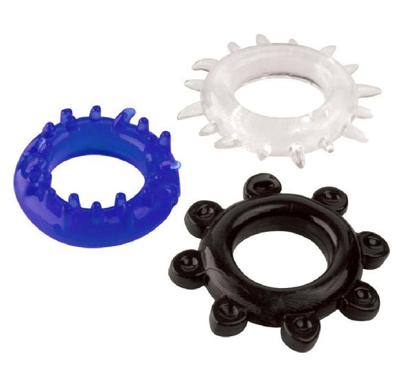 Набор из 3 эрекционных колец разного цвета и рельефа от Boys of Toys