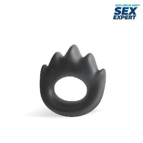 Черное эрекционное кольцо в форме пламени от Bior toys