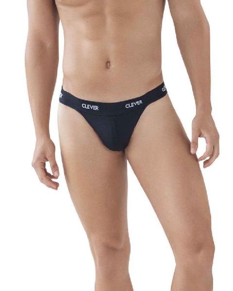 Черные мужские трусы-тонги Venture Thong от Clever Masculine Underwear