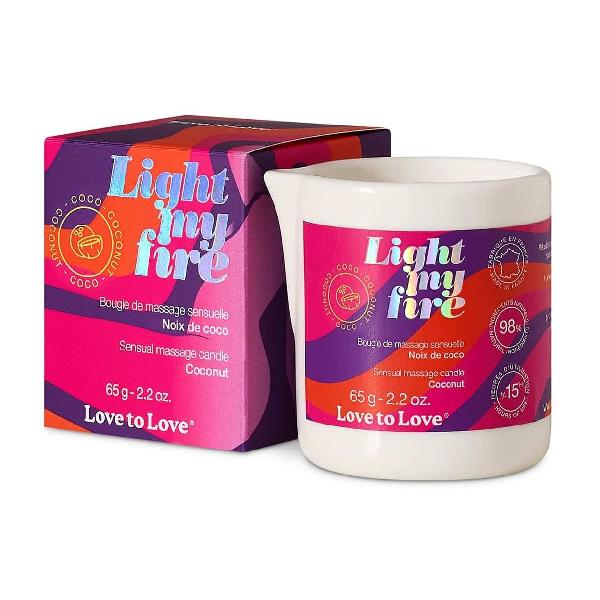 Массажная свеча Light My Fire Coconut с ароматом кокоса - 65 гр. от Love to Love