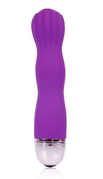 Фантазийный фиолетовый силиконовый вибратор Cosmo - 13,7 см.  от Bior toys