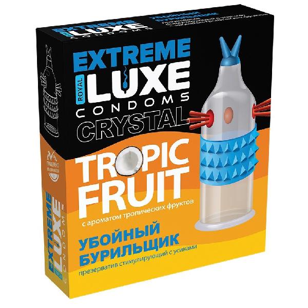 Стимулирующий презерватив  Убойный бурильщик  с ароматом тропических фруктов - 1 шт. от Luxe