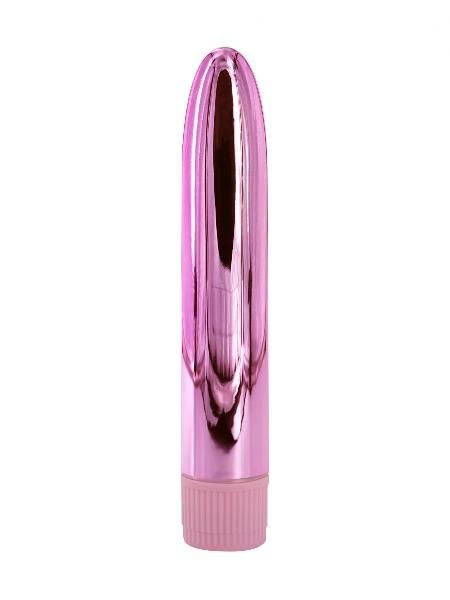 Розовый глянцевый пластиковый вибратор - 14 см. от Свободный ассортимент