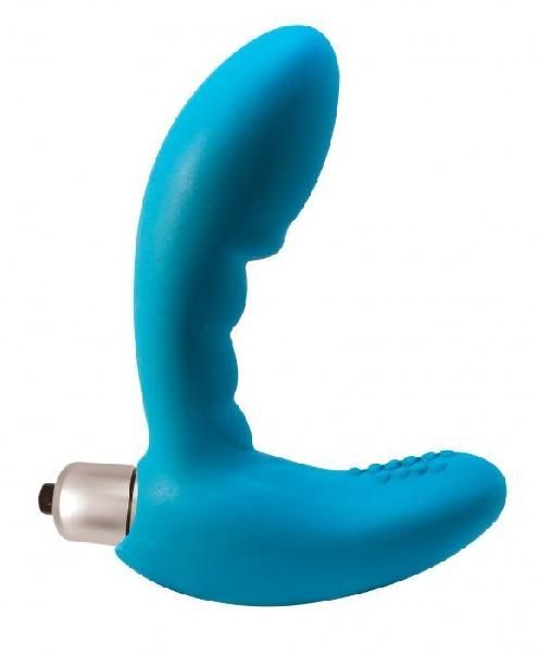 Голубой стимулятор простаты с вибрацией Wonder Touch Aqua от Lola toys