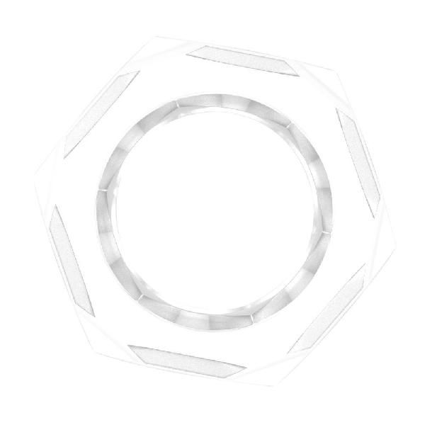 Прозрачное эрекционное кольцо-шестигранник Nust Bolts Cock Ring от Chisa