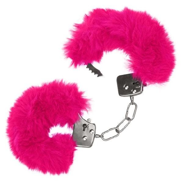 Металлические наручники с розовым мехом Ultra Fluffy Furry Cuffs от California Exotic Novelties
