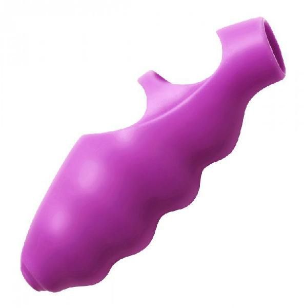 Фиолетовая насадка на палец Finger Bang-her Vibe с вибрацией от XR Brands