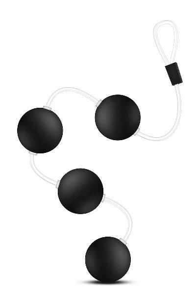 Черные анальные шарики Pleasure Balls - 38,1 см. от Blush Novelties