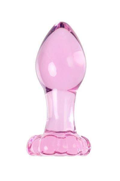 Розовая анальная втулка из стекла - 8,3 см. от Sexus