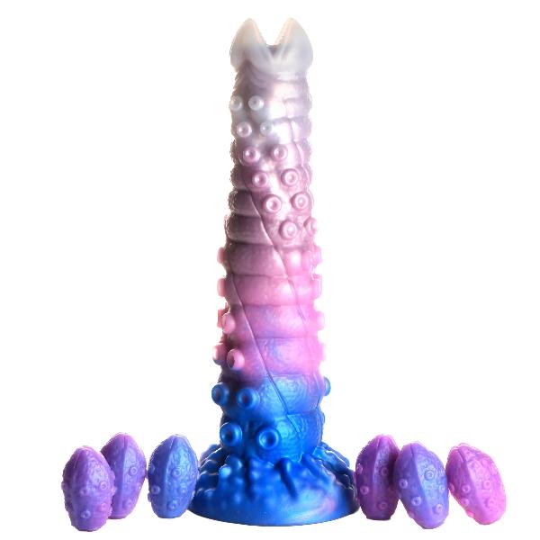 Фантазийный фаллоимитатор Tenta-Queen Ovipositor Silicone Dildo with Eggs - 29,2 см. от XR Brands