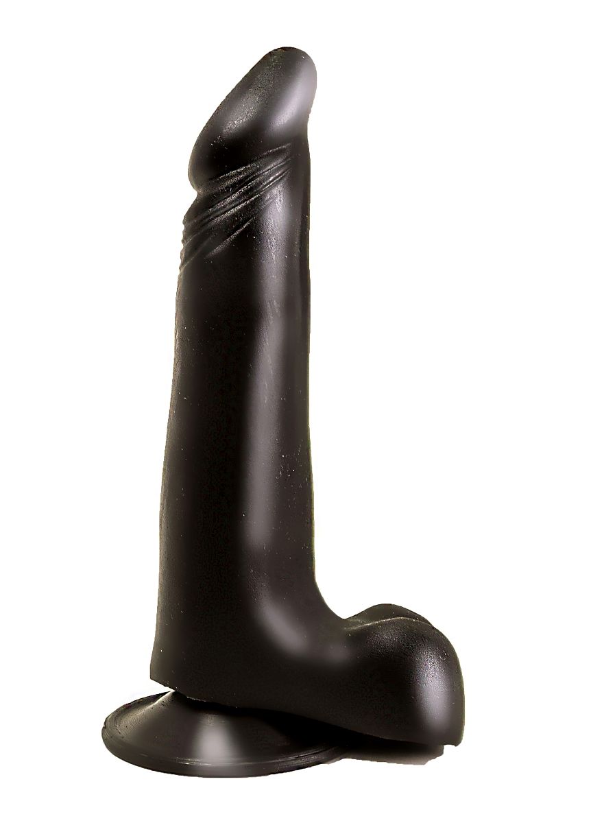 Чёрный фаллоимитатор с вытянутой головкой - 17,8 см. от LOVETOY (А-Полимер)