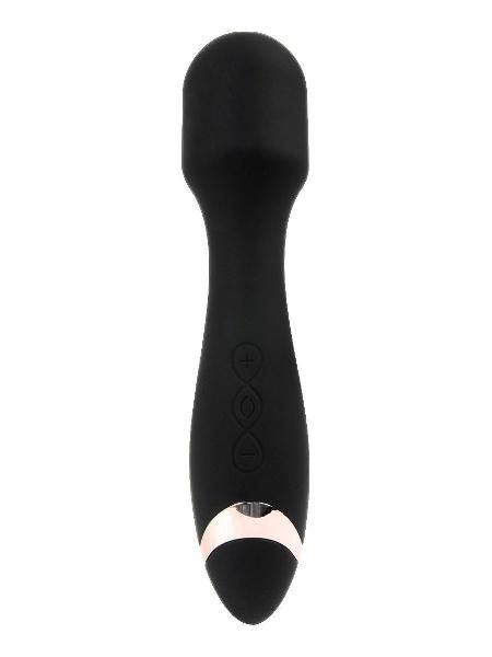 Черный силиконовый wand-вибратор - 18,5 см. от Erokay