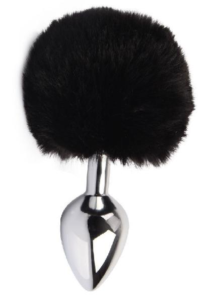 Серебристая анальная втулка с заячьим хвостиком Frolics Fur Tail Butt Plug от Chisa
