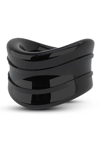 Черное эрекционное кольцо на мошонку Beef Ball Stretcher Snug от Blush Novelties