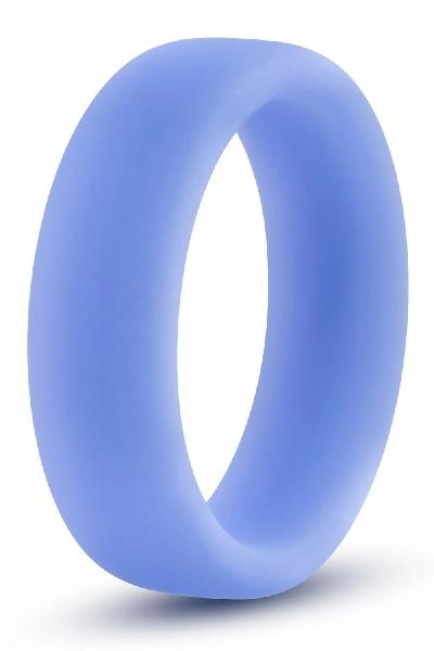 Голубое люминесцентное кольцо Silicone Glo Cock Ring от Blush Novelties