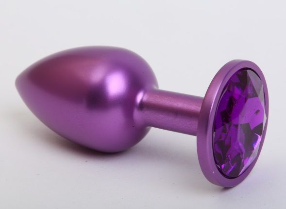 Фиолетовая анальная пробка с фиолетовым стразом - 7,6 см. от 4sexdreaM