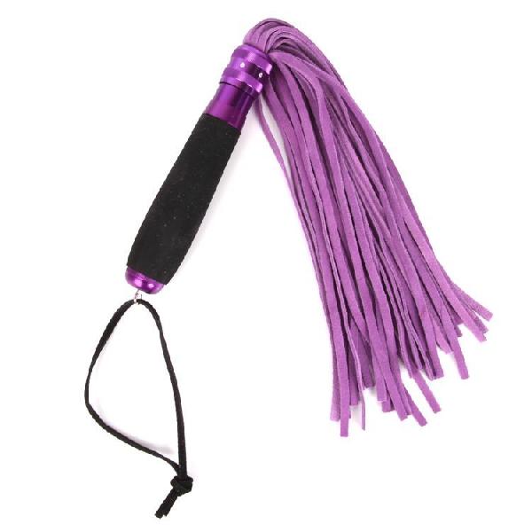 Фиолетовый флоггер с черной металлической ручкой Notabu - 40 см. от Bior toys