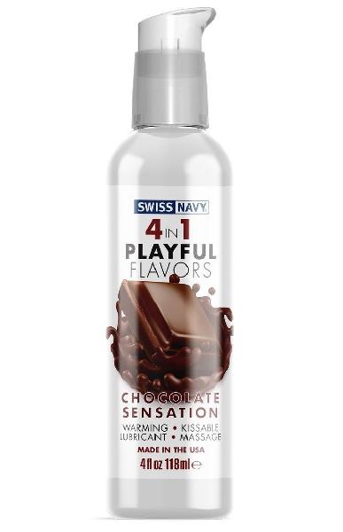 Массажный гель 4-в-1 Chocolate Sensation с ароматом шоколада - 118 мл. от Swiss navy