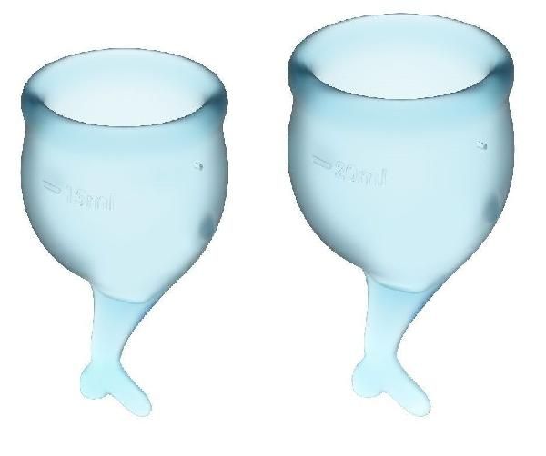 Набор голубых менструальных чаш Feel secure Menstrual Cup от Satisfyer