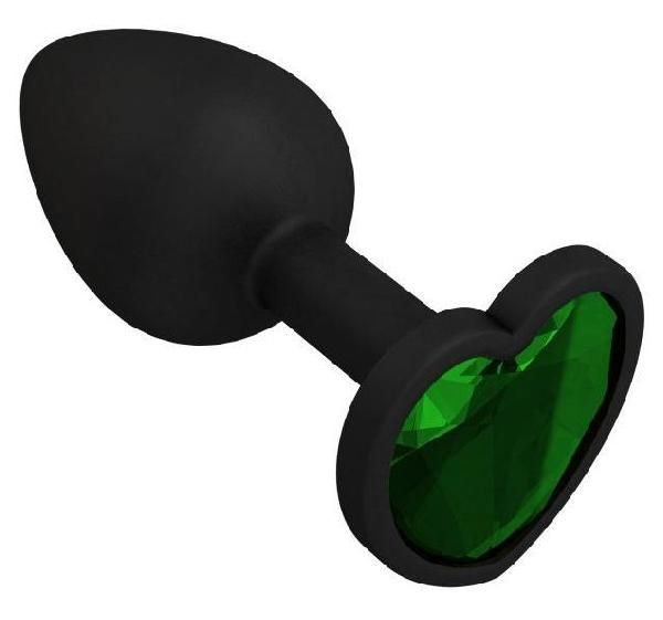 Черная силиконовая пробка с зеленым кристаллом - 7,3 см. от Сумерки богов