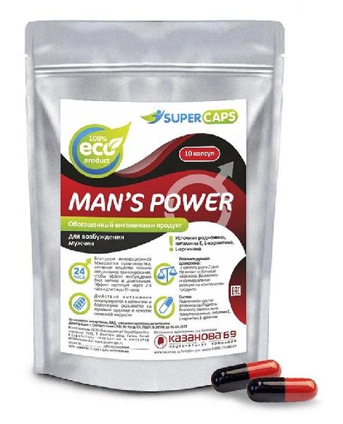 Возбуждающее средство для мужчин Mans Power - 10 капсул (0,35 гр.) +1 в подарок от Biological Technology Co.