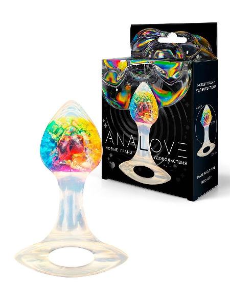 Яркая анальная пробка с ручкой - 8,5 см. от AnaLove