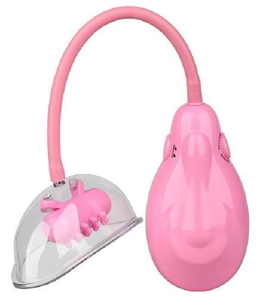 Розовый вакуумный вибромассажер VIBRATING VAGINA PUMP от Dream Toys