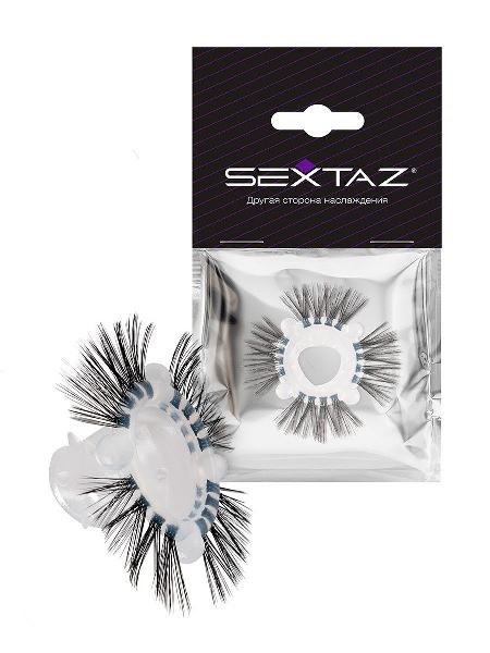 Эластичное эрекционное кольцо с черными «ресничками» от Sextaz