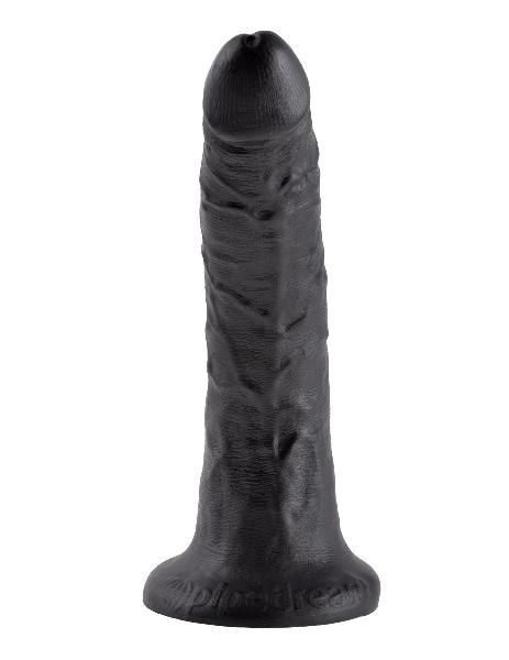 Чёрный фаллоимитатор с присоской 7  Cock - 17,8 см. от Pipedream
