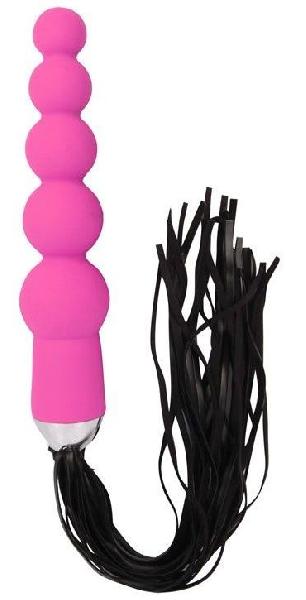 Черная многохвостовая плеть с розовой анальной елочкой от Bior toys
