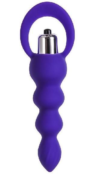 Фиолетовая анальная вибровтулка Twisty - 14 см. от ToyFa