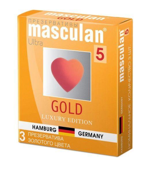 Презервативы Masculan Ultra 5 Gold с ароматом ванили - 3 шт. от Masculan