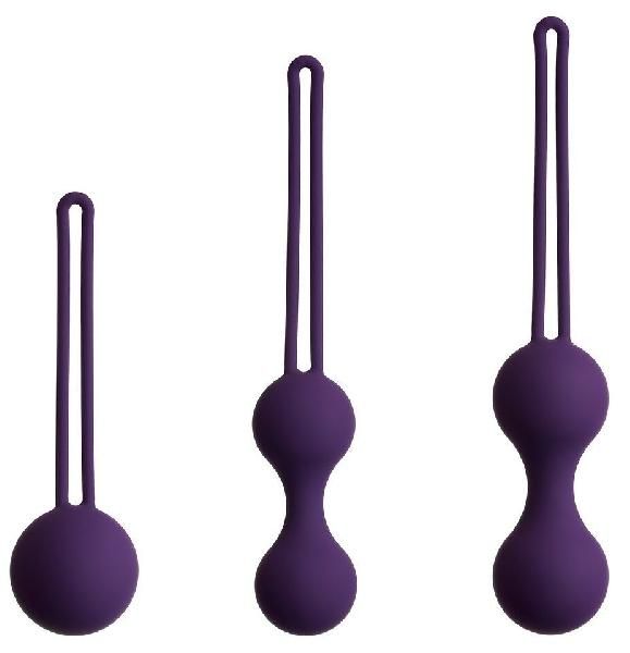 Набор из 3 фиолетовых вагинальных шариков Kegel Training Set от So divine