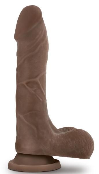 Коричневый фаллоимитатор с мошонкой Mister Perfect - 17 см. от Blush Novelties