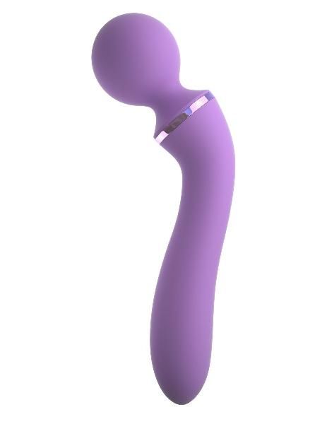 Фиолетовый двусторонний вибростимулятор Duo Wand Massage-Her - 19,6 см. от Pipedream