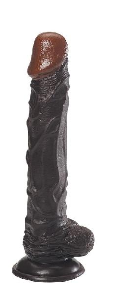 Чёрный фаллоимитатор на присоске - 24,1 см. от NMC