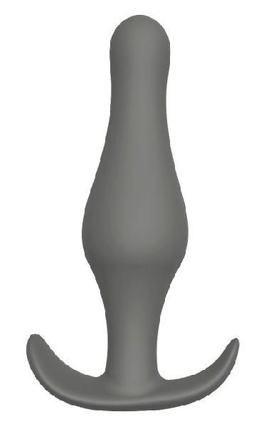 Серый удлиненный анальный стимулятор PLUG WITH T-HANDLE - 15,6 см.  от Dream Toys
