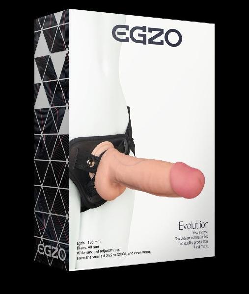 Страпон harness со съемной насадкой - 18,5 см. от EGZO