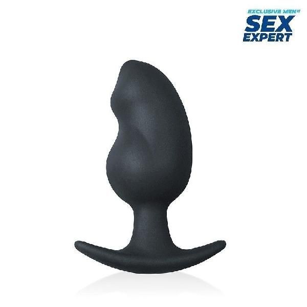 Черная фигурная анальная пробка - 6 см. от Sex Expert