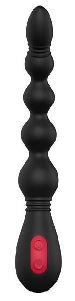 Черный вибромассажер для анальной стимуляции ANAL FLEXI BEADS - 21 см. от Dream Toys