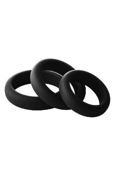 Набор из 3 черных эрекционных колец Smooth Silicone Cockring Pack от Dream Toys