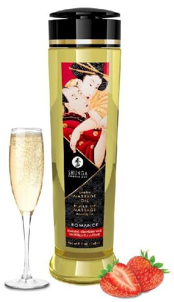 Массажное масло с ароматом клубники и шампанского Romance - 240 мл.  от Shunga