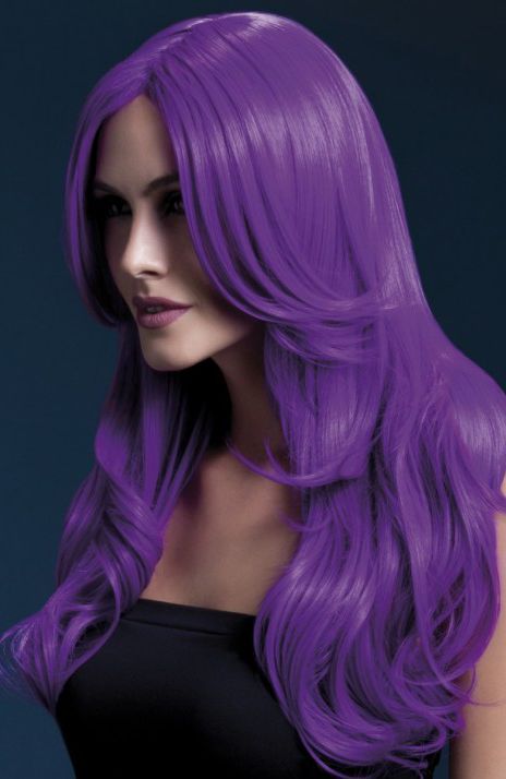 Сиреневый парик с длинной челкой Khloe от Fever