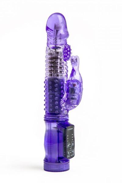 Фиолетовый вибратор-ротатор с клиторальным стимулятором - 22,5 см. от 4sexdreaM