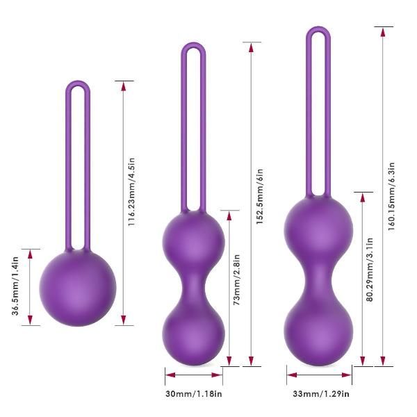 Набор из трех фиолетовых вагинальных шариков Erokay от Erokay