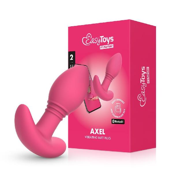 Розовая интерактивная вибропробка Axel - 10 см. от Easy toys