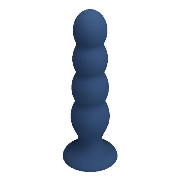 Синий анальный стимулятор со смещенным центром тяжести Silicone Anal Plug XL - 16,5 см. от Baile