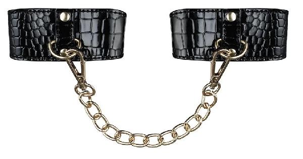 Элегантные черные наручники с цепочкой от Obsessive