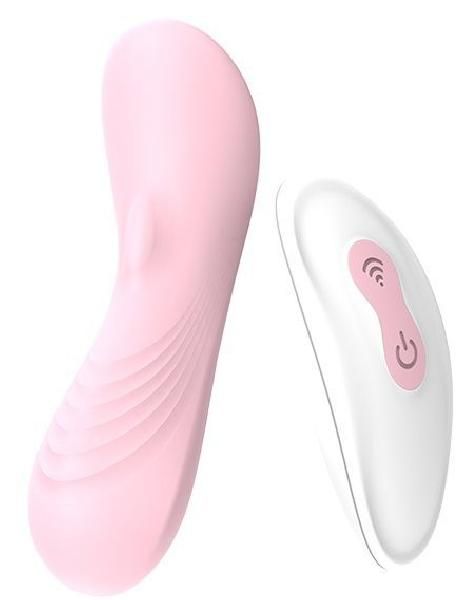 Розовый клиторальный стимулятор REMOTE LAY-ON VIBE от Dream Toys