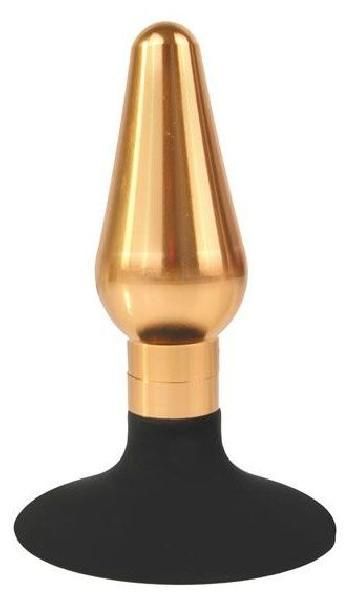 Золотисто-черная конусовидная анальная пробка - 9 см. от Bior toys